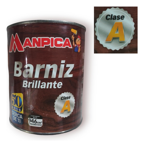 Barniz Transparente Brillante 1/4nde Galón Manpica