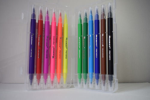 Plumon Punta Pincel Doble Punta Penmax X 12 Unidades