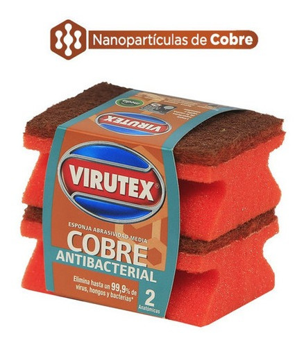 Esponja X2 Antibacterial Abrasividad Media Acanalada Virutex