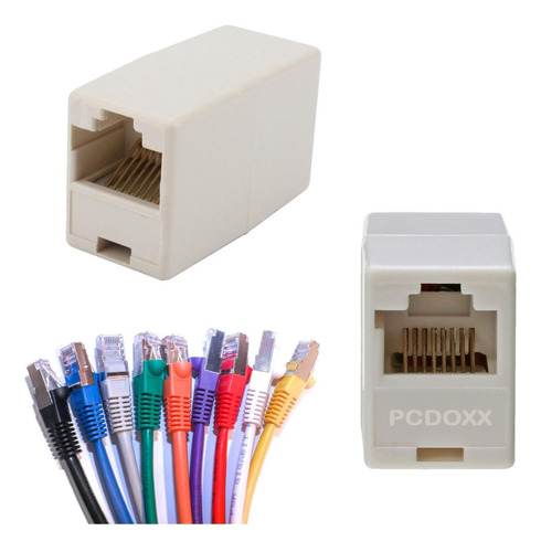 Copla Adaptador Rj45 Hembra Union Cable Red Lan Internet Wan