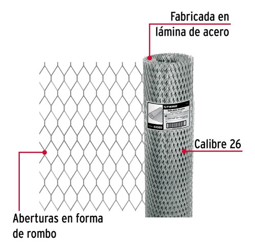 Rollo 22 M X 0.9 M Malla Plafón Calibre 26 Abertura 10x2 5mm