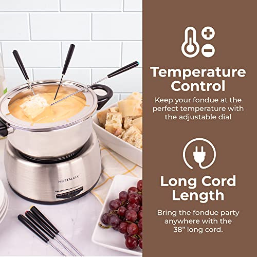 Olla Fondue Eléctrica De Acero Inoxidable 6 Tazas Con