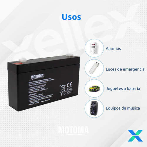 1 X Bateria Recargable 6v 7ah Motoma Selladas San Martin