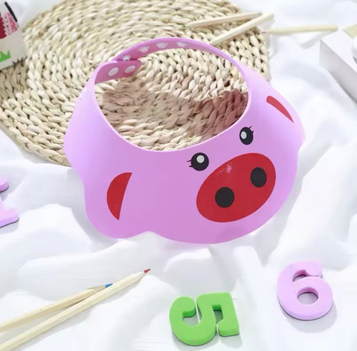 Gorro De Baño Ducha Bebe Infantil Animales Sombrero Niños Rosa Liso