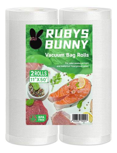 Rubys Bunny 2 Rollos De Bolsas Selladoras Al Vacio De 11 Pul
