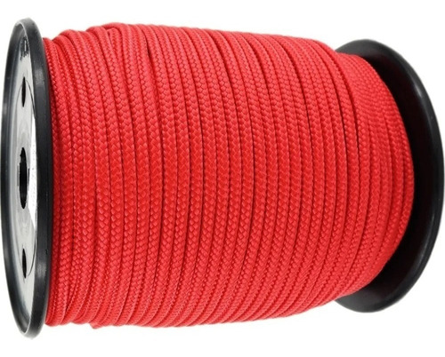 Soga Cuerda Negra 4.mm Trenzada Camping Multiuso Cabo Negro Color Rojo