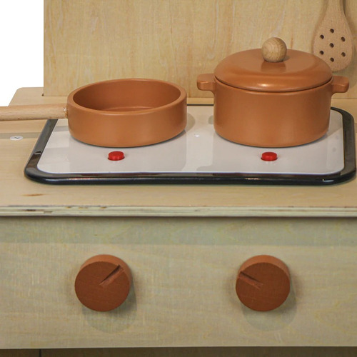 Cozinha Infantil De Madeira/mercadinho Para Crianças Cor Terracota