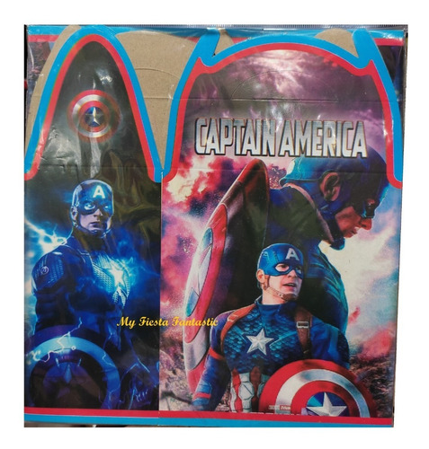 Capitan America Face Paq 80 Dulceros Cajitas Bolo Feliz Aven