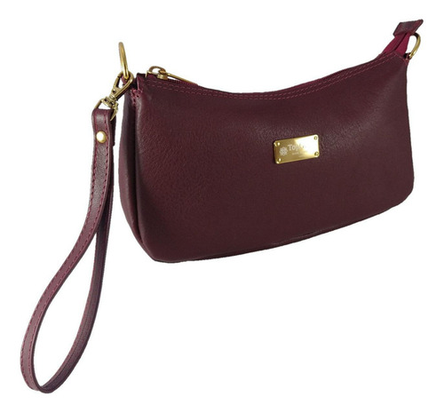 Bolsa Carteira Clutch Topgrife Couro Bordô