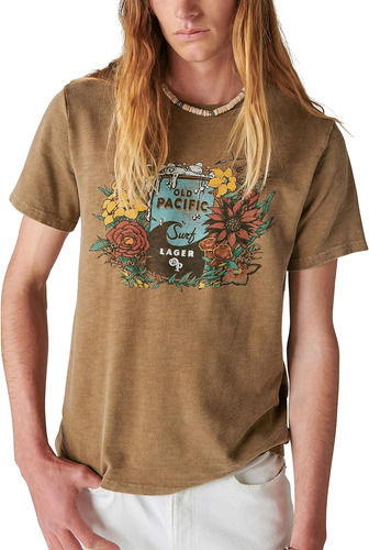 Lucky Brand Playera Old Pacific Lager Para Hombre, Nutria, 