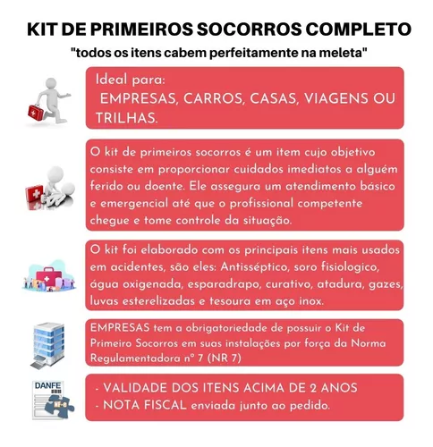 0703 - Kit Primeiros Socorros – NR 07, EAD, Ao Vivo, Presencial, Online