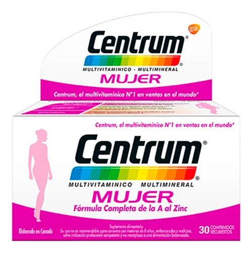 Multivitaminico Centrum Mujer 30 Comprimidos Sabor Sin Sabor