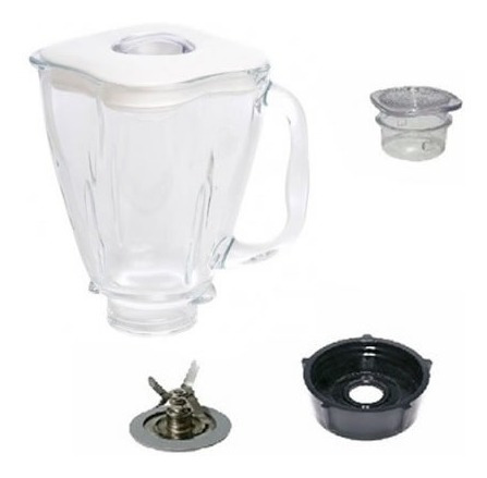 Kit Vaso Oster En Vidrio + Cuchilla + Empaque + Rosca + Tapa