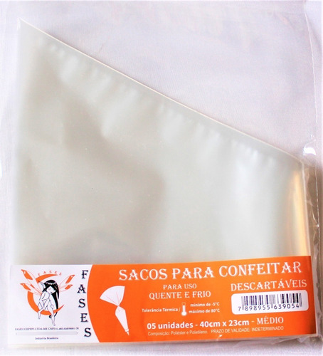Imagem 2 de 5 de Saco De Confeitar/manga Descartável 40cm- Médio 20 Unidades