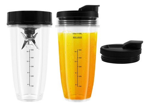 Blender Replacement Parts For , 2 24oz Cups With To-go