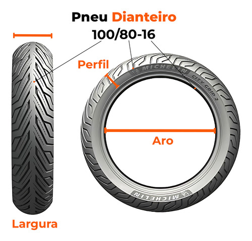 Par Pneu Sh 150/ Cityclass 200 100-80-16 +120-80-16 Michelin