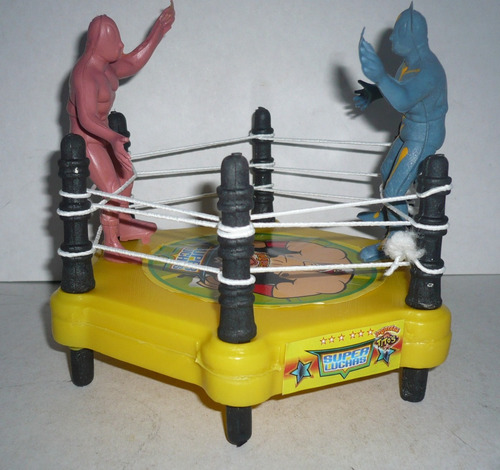 Ring De Plástico Soplado Con 2 Luchadores - Lucha Libre Cmll