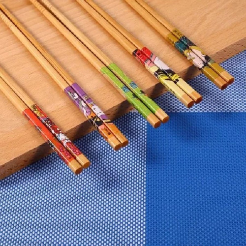Kit 10 Pares Palitos Chinos 23 Cm Bambú Sushi Comidas Chinas