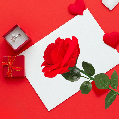 Ay Caja Anillos Con Rosas Para San Valentín, Anillo Propu