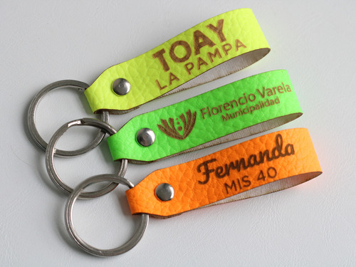 140 Llaveros Eco Cuero Personalizado - Grabado Souvenir