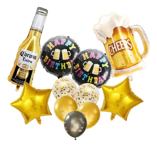Set Globos Aluminio Cerveza Corona Cumpleaños Y Fiestas