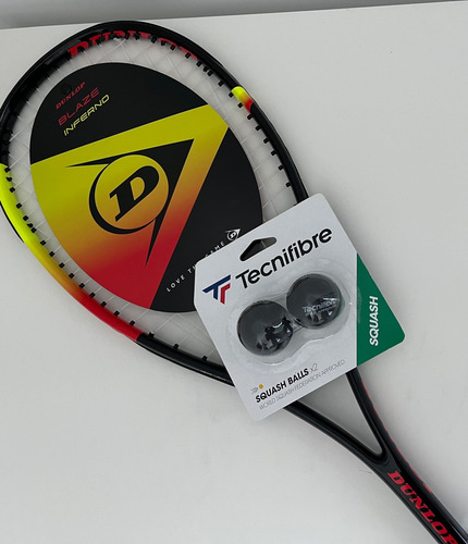 Raqueta De Squash Dunlop Blaze Inferno Con Pelotas Multicolor 3 7/8