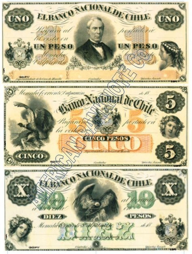 Billetes Facsimiles (16) Banco Nacional De Ch A. Banknote Co