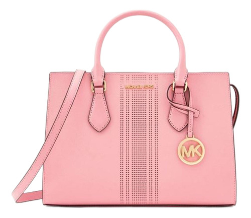 Bolsa Satchel Sheila Michael Kors Strap Crossbody Acabado De Los Herrajes Oro Color Rosa Correa De Hombro Rosa Diseño De La Tela Lisa