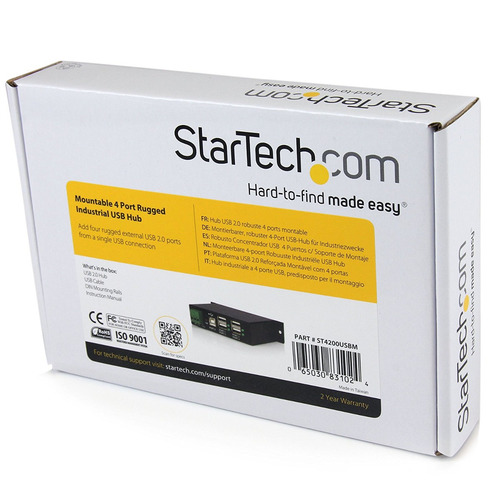 Startech.com Montable De 4 Puertos Usb Hub Resistente Indust