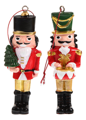 2pc Small Nutcracker Pendant Resin Craft Nutcracker Puppet H