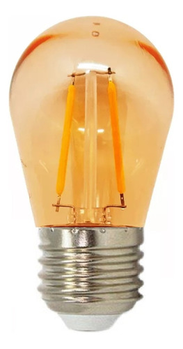 Lampada Retro Filamento De Led S14 2w Ambar 20 Peças