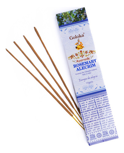 Incenso Indiano Goloka Rosemary Alecrim 15g