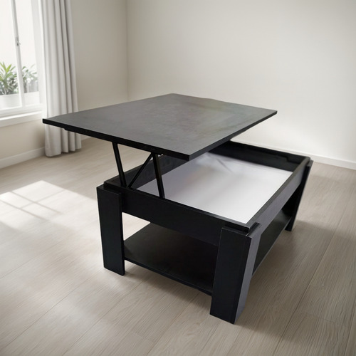 Mesa Ratona Levadiza Tapa Elevable Negro