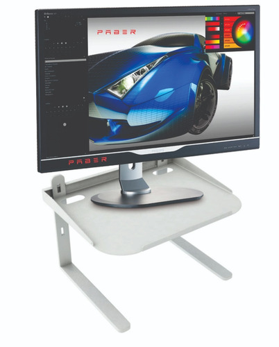 Suporte Metalico De Mesa Para Monitor Branco