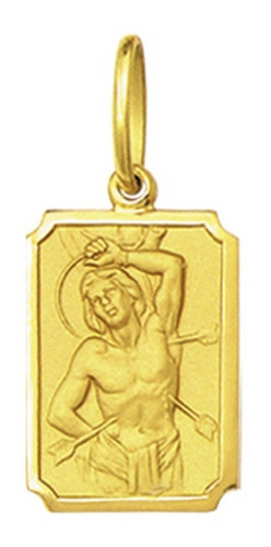 Medalha São Sebastião Ouro 18k Pequeno 1,5cm Verso Liso