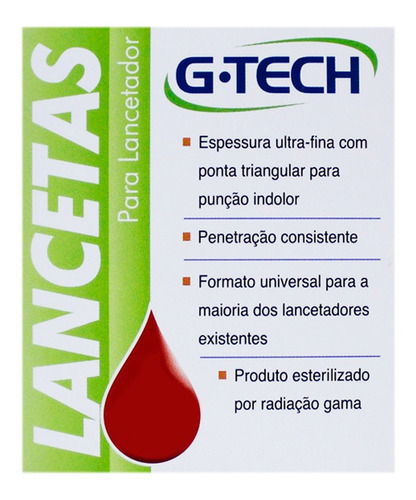Imagem 1 de 2 de Lancetas Para Lancetador G-tech 30g Com 100un