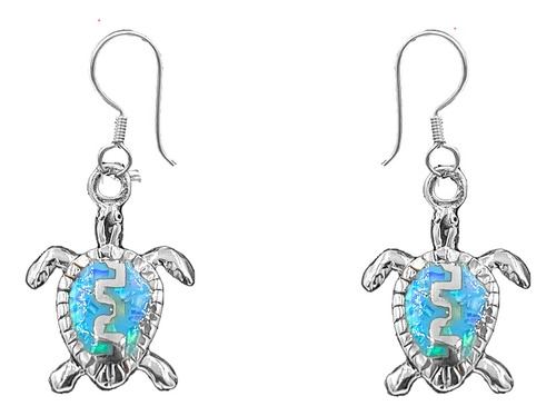 Aretes Tortuga Opalo Grecas Plata 925 Envio Gratis