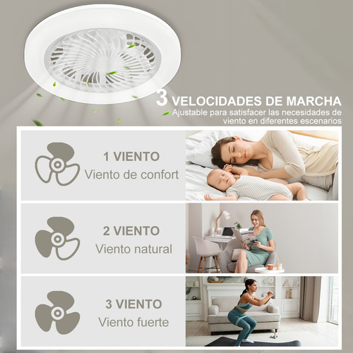 Ventilador De Lámpara Multifunción Foco Led De 30 W