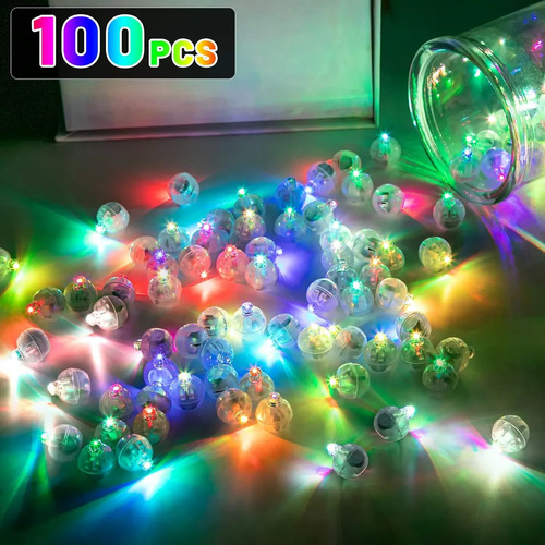 100 Pzs Mini Luces Led Redondas De Globos De Luz De Colores