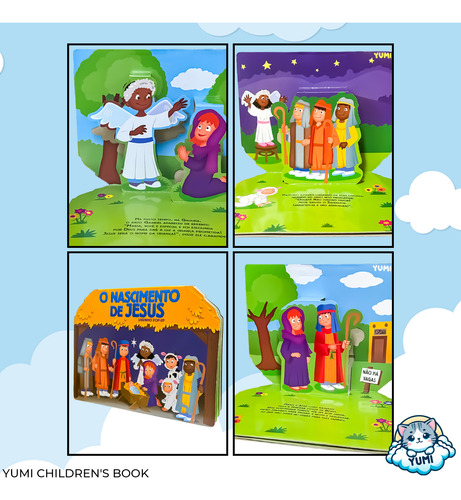 Livro Bíblico Ilustrado Para Crianças: O Nascimento De Jesus Pop-up | A Bíblica Da Criança 3d -capa Dura