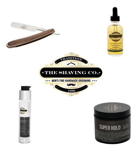 Kit The Shaving Co Brocha Afeitar Color Marfil Y Base Acero