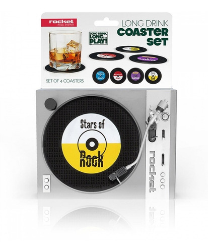 Imagen 4 de 4 de Juegos De Posavasos - Diseño Discos De Vinilo Retro 8 Piezas