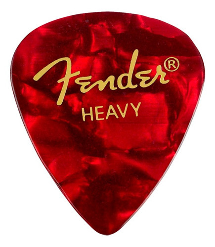 Pacl Palheta Fender 351 Heavy Red Moto - 06 Unidades