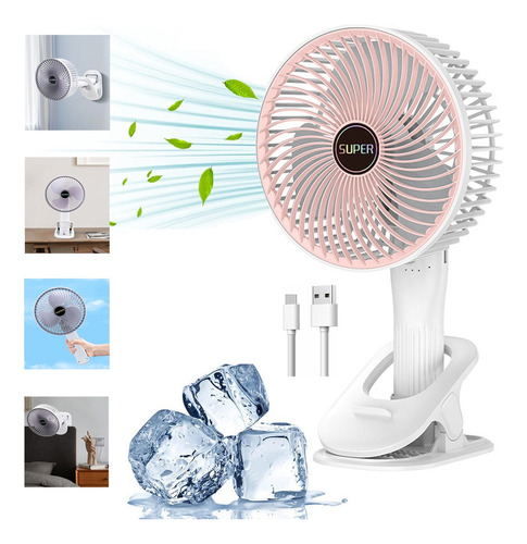 A Mini Ventilador Portátil Escritorio Recargable Ajustable