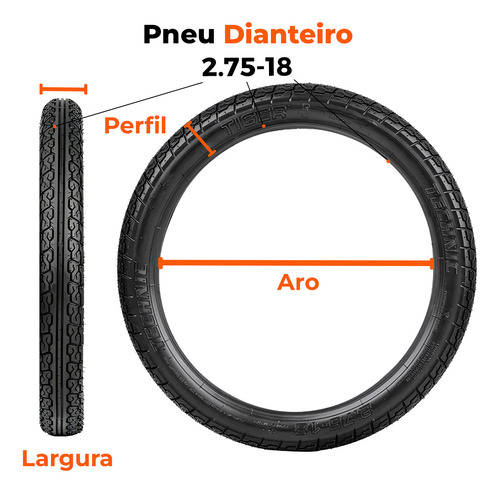 Par Pneu Ybr Factor 150 275-18 + 90-90-18 Tiger Technic