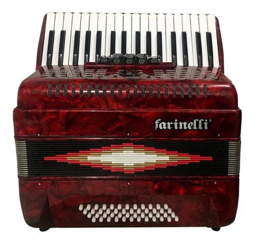 Acordeon Farinelli 1307r 34 Teclas 48 Bajos 5 Registros Full