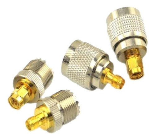 4x Uhf A Sma Pl-259 Conector Rf Coaxial Adaptador Coaxial