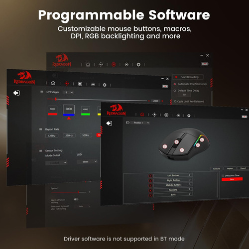 Redragon M816-pro Wireless Gaming Mouse, 26k Dpi Tri-mode 61