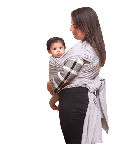 Fular Rebozo Cary Bebé 4.5 Metros Soft Jersey Talla Mediana Color Gris jaspe
