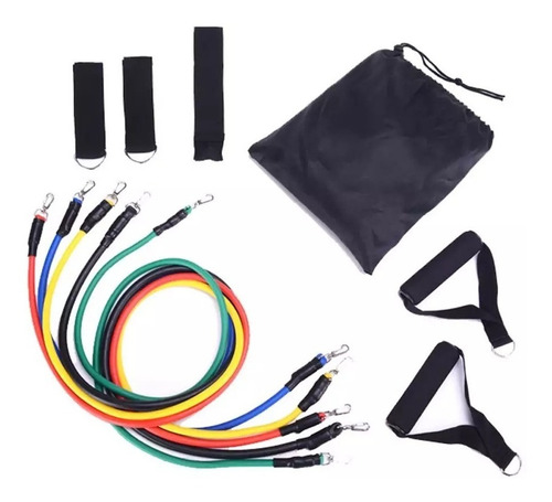 Imagen 2 de 8 de Bandas Elásticas De Resistencia Ejercicios Kit De 11 Piezas